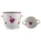 Herend Chinese Bouquet Raspberry Champagne Cooler and Small Bowl, Set of 2 1