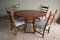 Antique Oak Dining Table and Chairs, Set of 5 8