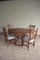 Antique Oak Dining Table and Chairs, Set of 5 1