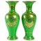19th Century Green Opaline Vases, Set of 2 1