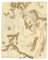 Robert Fontene, The Seated Woman, Original Tusche & Aquarell Zeichnung, Mitte 20. Jh 2