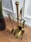 Italian Brass Fireplace Tool Set with Stand, 1980s, Set of 4, Image 5
