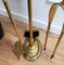 Italian Brass Fireplace Tool Set with Stand, 1980s, Set of 4 4