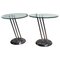 Italian Black Marble & Metal Side Tables or Nightstands with Glass Tops, 1990s, Set of 2 1