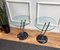 Italian Black Marble & Metal Side Tables or Nightstands with Glass Tops, 1990s, Set of 2 5