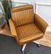 Italian Brown Leather & Metal Open Arm Swivel Desk Chair, 1970s 5