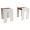 Tabourets Mid-Century en Bois Blanc et Cuir Cognac, Italie, 1960s, Set de 2 1