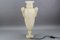 Lámpara de mesa estilo neoclásico en forma de ánfora de alabastro, años 30, Imagen 20