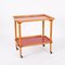 Mid-Century Italian Beech and Red Formica Two Tier Bar Cart, 1960s 9