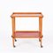 Mid-Century Italian Beech and Red Formica Two Tier Bar Cart, 1960s 13