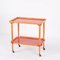 Mid-Century Italian Beech and Red Formica Two Tier Bar Cart, 1960s 16