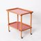 Mid-Century Italian Beech and Red Formica Two Tier Bar Cart, 1960s 8