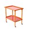Mid-Century Italian Beech and Red Formica Two Tier Bar Cart, 1960s, Image 4