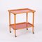 Mid-Century Italian Beech and Red Formica Two Tier Bar Cart, 1960s 5