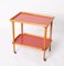 Mid-Century Italian Beech and Red Formica Two Tier Bar Cart, 1960s 10