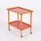 Mid-Century Italian Beech and Red Formica Two Tier Bar Cart, 1960s 14