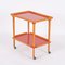Mid-Century Italian Beech and Red Formica Two Tier Bar Cart, 1960s, Image 14