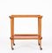 Mid-Century Italian Beech and Red Formica Two Tier Bar Cart, 1960s 15