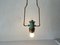 Italian Exceptional Brass & Turquois Green Pendant Lamp in style of Stilnovo, 1950s 2