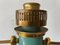 Italian Exceptional Brass & Turquois Green Pendant Lamp in style of Stilnovo, 1950s 9