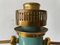 Italian Exceptional Brass & Turquois Green Pendant Lamp in style of Stilnovo, 1950s, Image 9