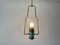 Lampe à Suspension Exceptionnelle en Laiton et Vert Turquois dans le style de Stilnovo, Italie, 1950s 5