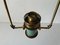 Italian Exceptional Brass & Turquois Green Pendant Lamp in style of Stilnovo, 1950s, Image 8