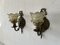 French Flower-Shaped Smoke Glass & Brass Sconces, 1940s, France, Set of 2 4