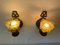 French Flower-Shaped Smoke Glass & Brass Sconces, 1940s, France, Set of 2, Image 6