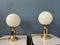 Mid-Century Hollywood Regency Table Lamps in Golden Opaline Glass,1970s, Set of 2 1