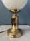 Lampade da tavolo Hollywood Regency Mid-Century in vetro opalino dorato, anni '70, set di 2, Immagine 9