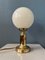 Lámparas de mesa Hollywood Regency Mid-Century de vidrio opalino dorado, años 70. Juego de 2, Imagen 8
