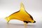 Yellow Glass Dolphin Figurine by Miloslav Janků for Zelezny Brod glassworks, 1970s 1