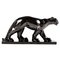 Französische schwarze kubistische Art Deco Panther Skulptur aus Keramik, 1930er 2