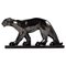 Französische schwarze kubistische Art Deco Panther Skulptur aus Keramik, 1930er 1
