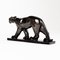 Französische schwarze kubistische Art Deco Panther Skulptur aus Keramik, 1930er 5
