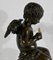 Engel mit Flöte, spätes 19. Jh., Bronze & Marmor 11