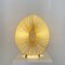 Postmoderne ovale skulpturale Tischlampe aus beiger Seide und Metall, 1985 8
