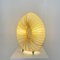 Postmodern Oval Sculptural Table Lamp in Beige Silk and Metal, 1985 4