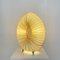 Postmoderne ovale skulpturale Tischlampe aus beiger Seide und Metall, 1985 4
