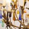 Brünierter 8-Leuchten Kronleuchter mit Obst & Blumen Anhänger und mehrfarbigen Murano Glastropfen 9