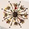 Burnished 8-Light Chandelier with Fruit & Flower Pendants and Multicolored Murano Glass Drops 5