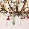 Burnished 8-Light Chandelier with Fruit & Flower Pendants and Multicolored Murano Glass Drops, Image 11