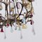Burnished 8-Light Chandelier with Fruit & Flower Pendants and Multicolored Murano Glass Drops, Image 12