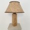 Mid-Century Brown Cork Table Lamp with Round Shade style of Ingo Maurer, 1975 1