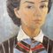 Französischer Künstler, Portrait einer Frau, 1940, Acryl auf Leinwand 3