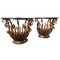 Steel and Granite Console Tables with Ferns, Set of 2 1