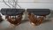 Steel and Granite Console Tables with Ferns, Set of 2 5
