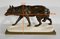 C. Valton, Loup Marchant dans la Neige, Fin 1800s, Bronze & Marbre 16