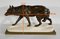 C. Valton, Wolf Walking in the Snow, Late 1800s, Bronze & Marble 16